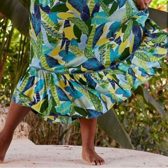 Aerie Halter Beach Maxi Sundress Marbled Blue - Picture 3 of 11